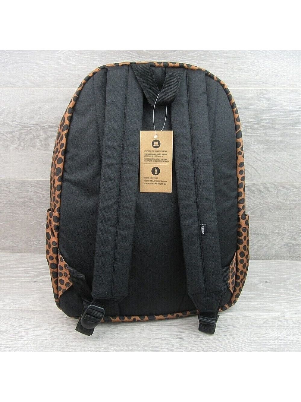 Vans Old Skool H20 Backpack School Travel Bag 22L Brown Black Animal Print NEW - Picture 8 of 12